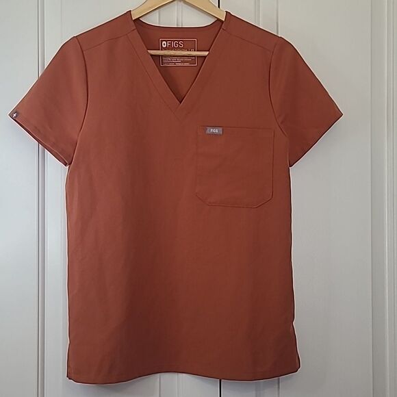 FIGS Catarina One-Pocket Scrub Top Terracotta size XS - Picture 3 of 10
